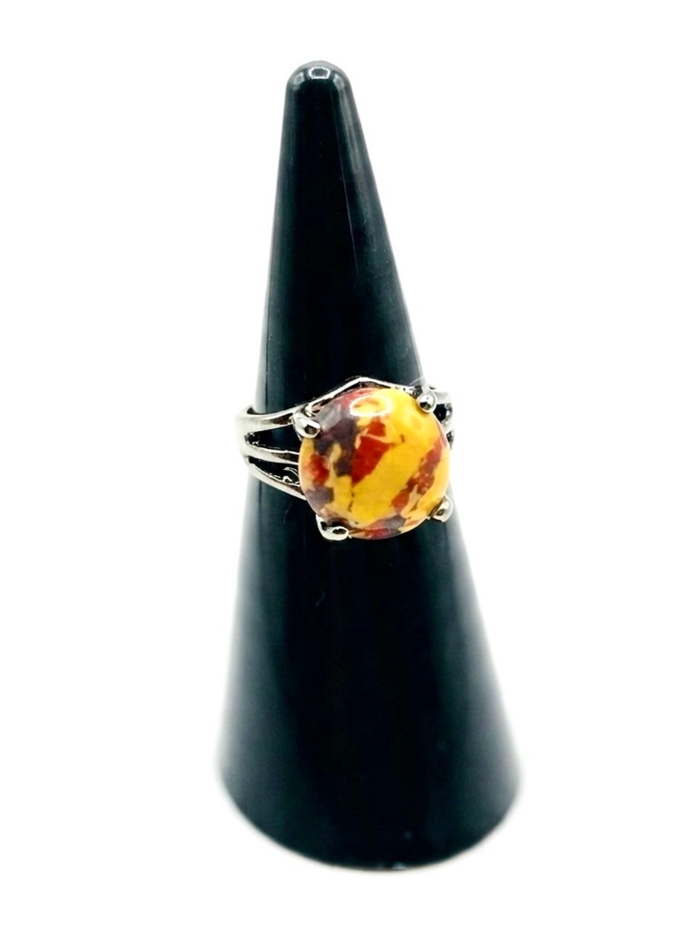 New Handmade Natural Mookaite Yellow Stone Sterling Silver Dragon Claw Ring